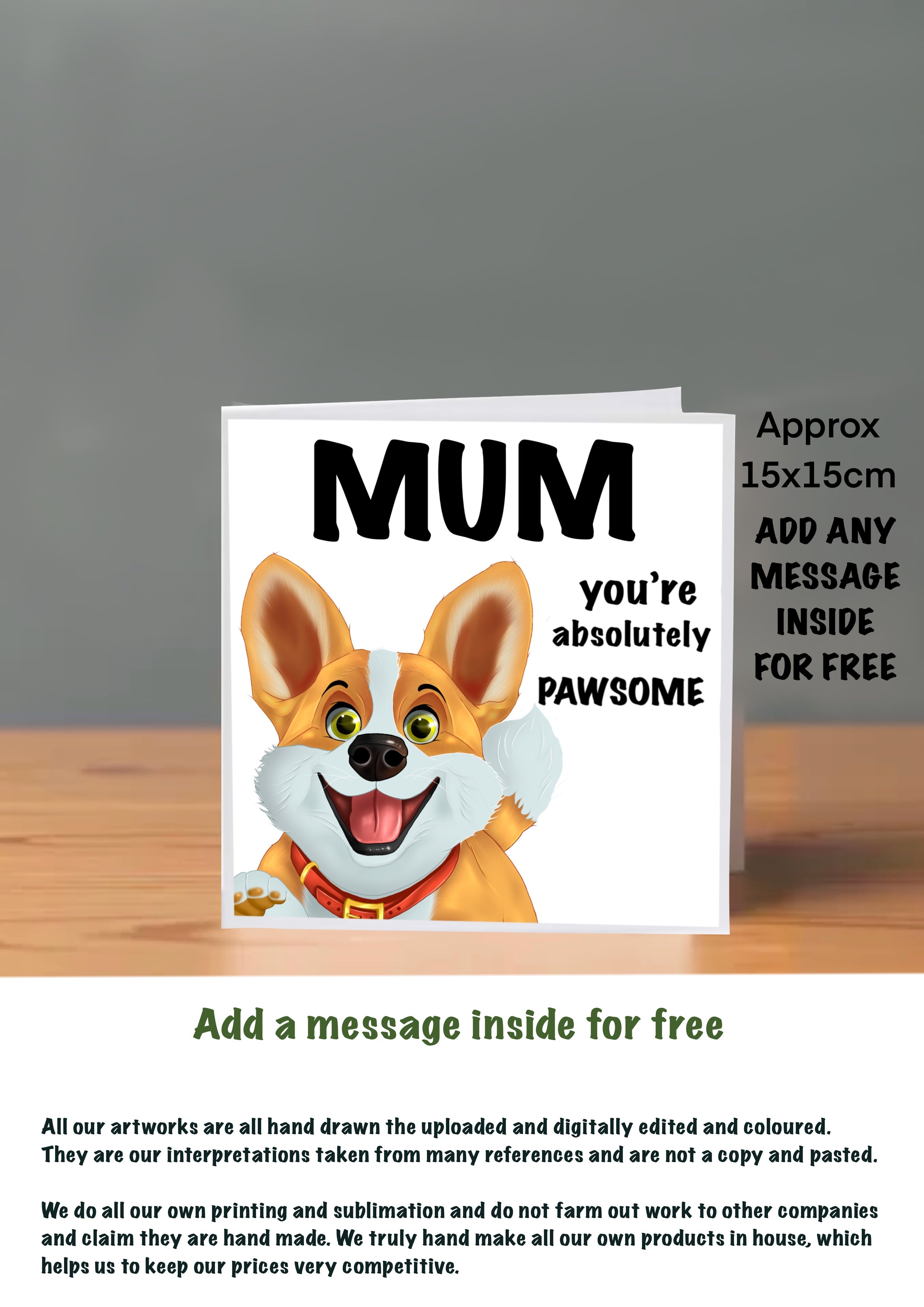 Dog Cards 15x15 Mum