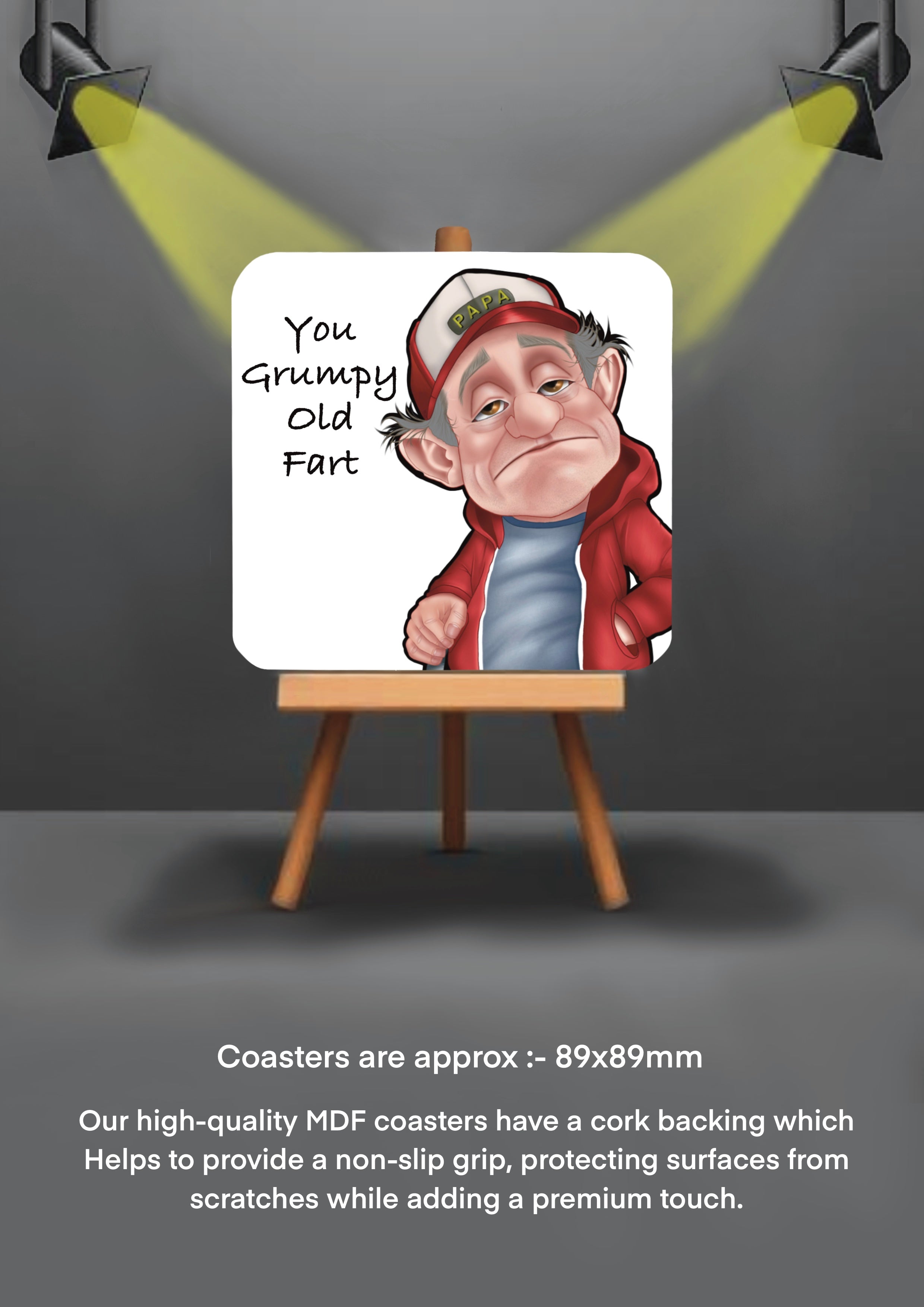 Old Man Coasters funny cheeky coasters