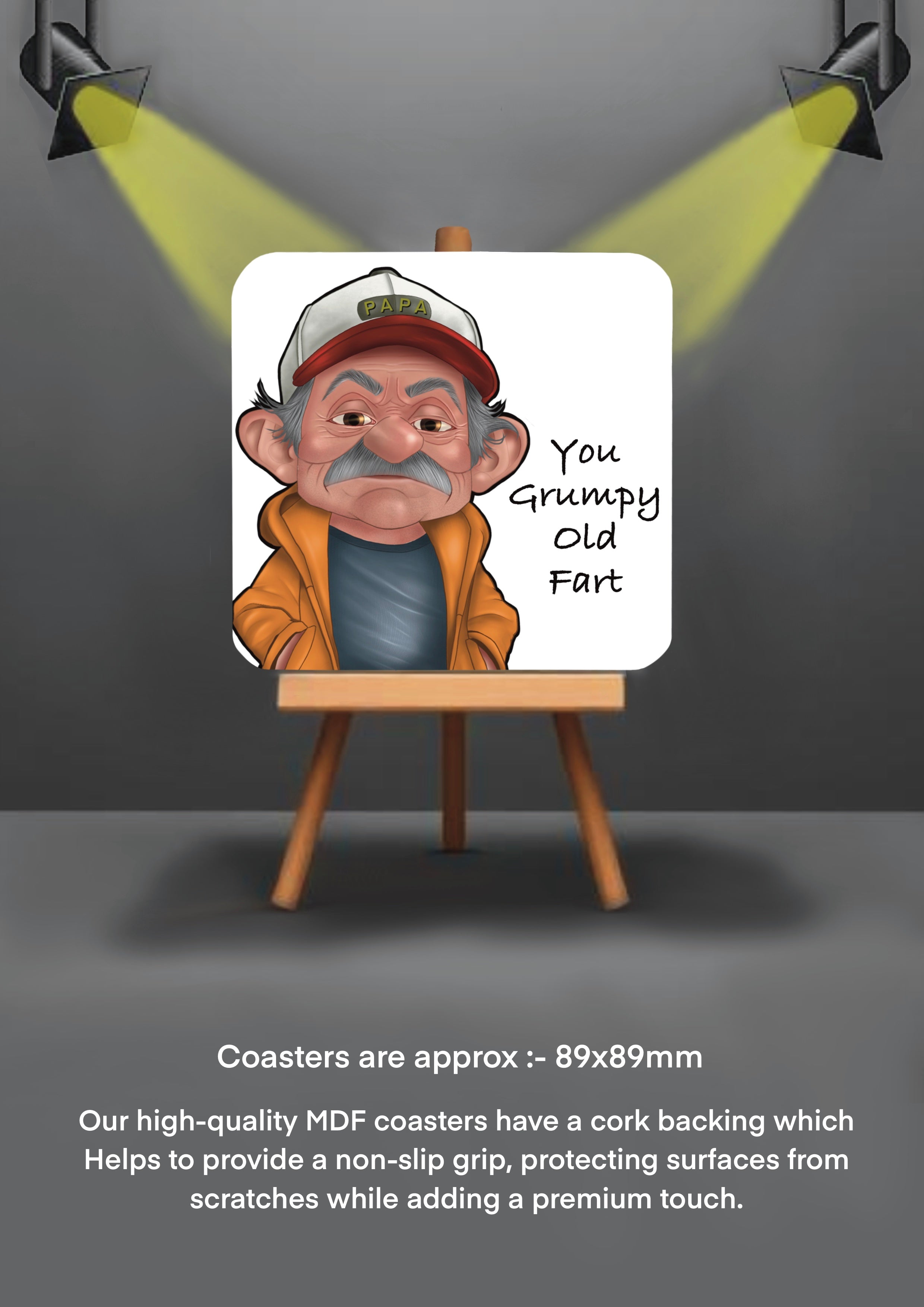 Old Man Coasters funny cheeky coasters
