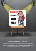 Old Man Coasters funny cheeky coasters warning grumpy