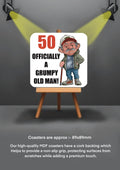 Old Man Coasters funny cheeky coasters 50 officially old