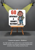Old Man Coasters funny cheeky coasters 60 officially old