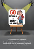 Old Man Coasters funny cheeky coasters 60 officially old