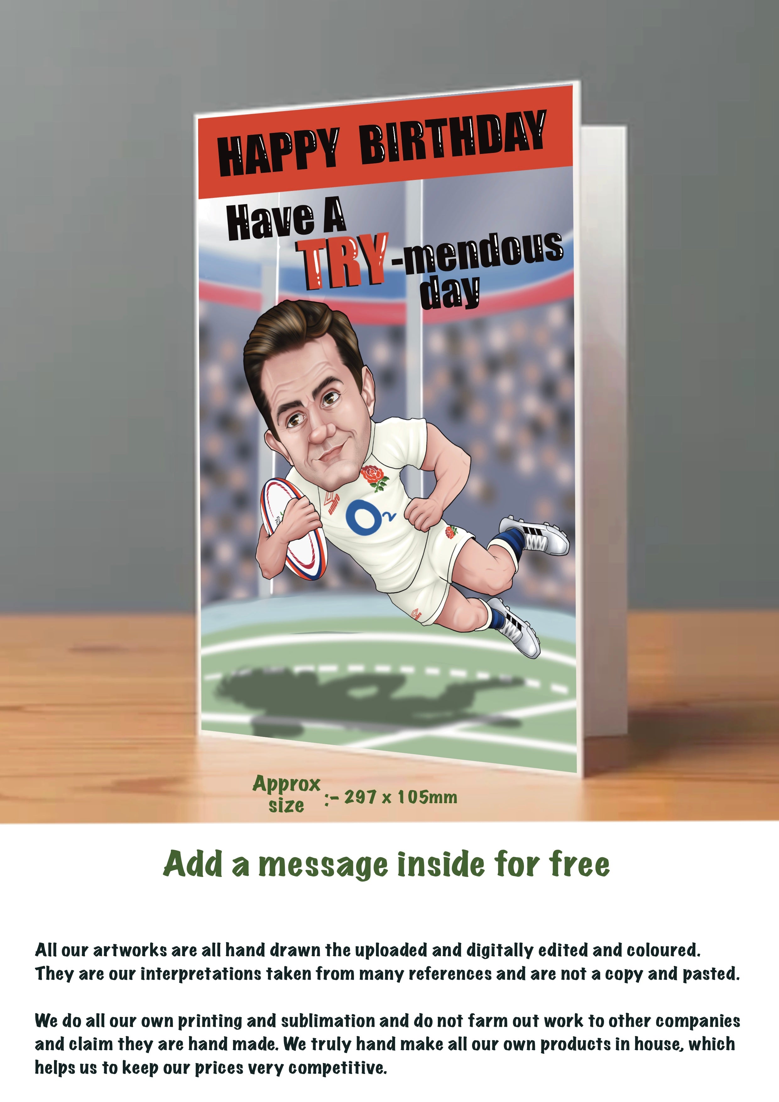 Large Rugby Cards England