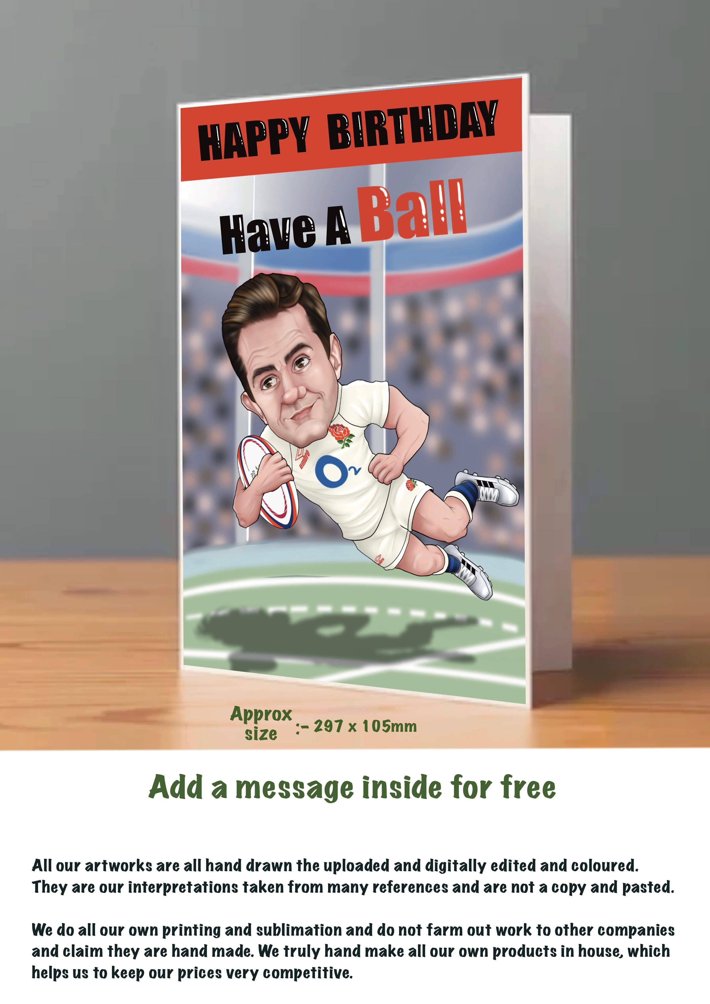Large Rugby Cards England
