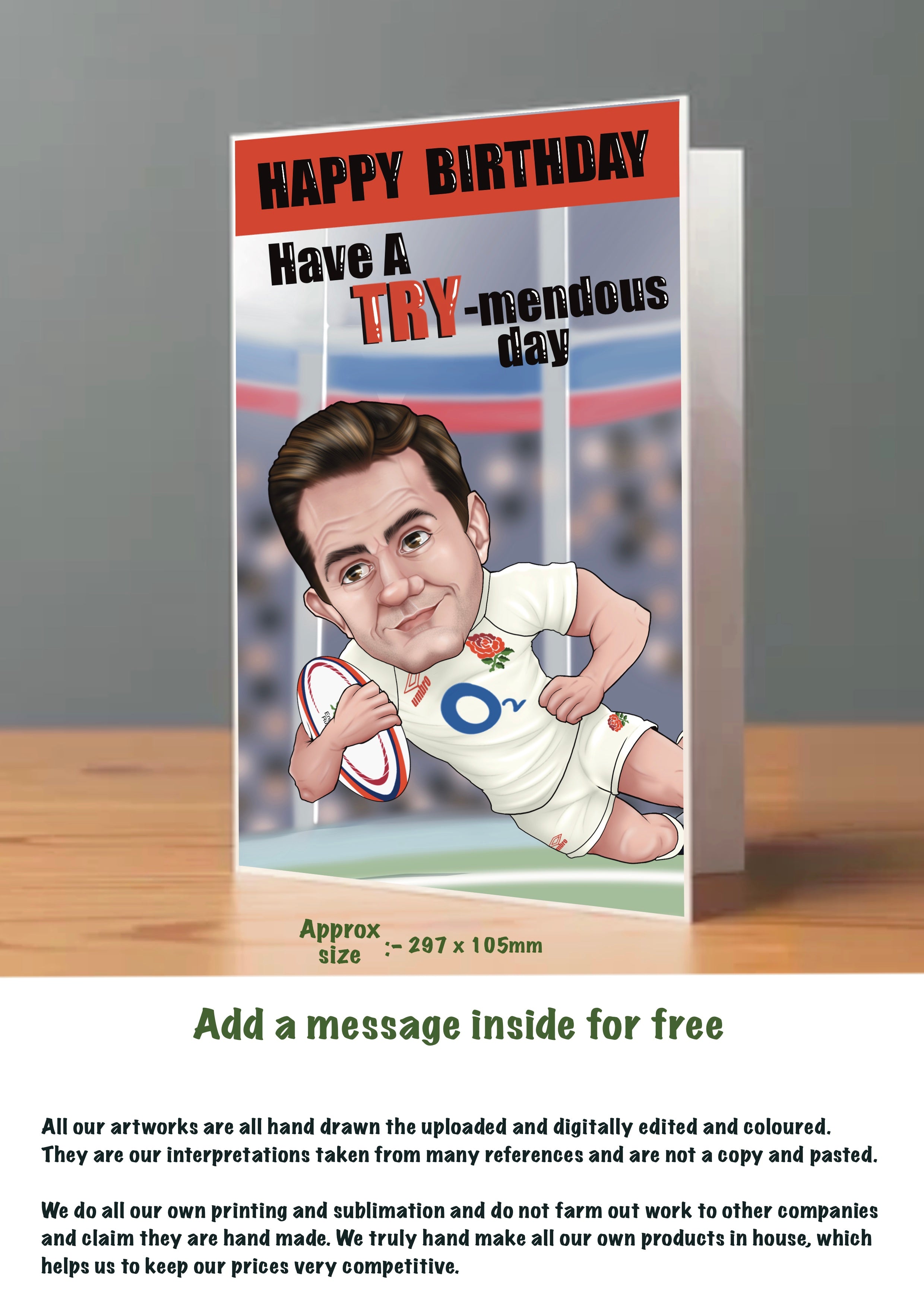 Large Rugby Cards England