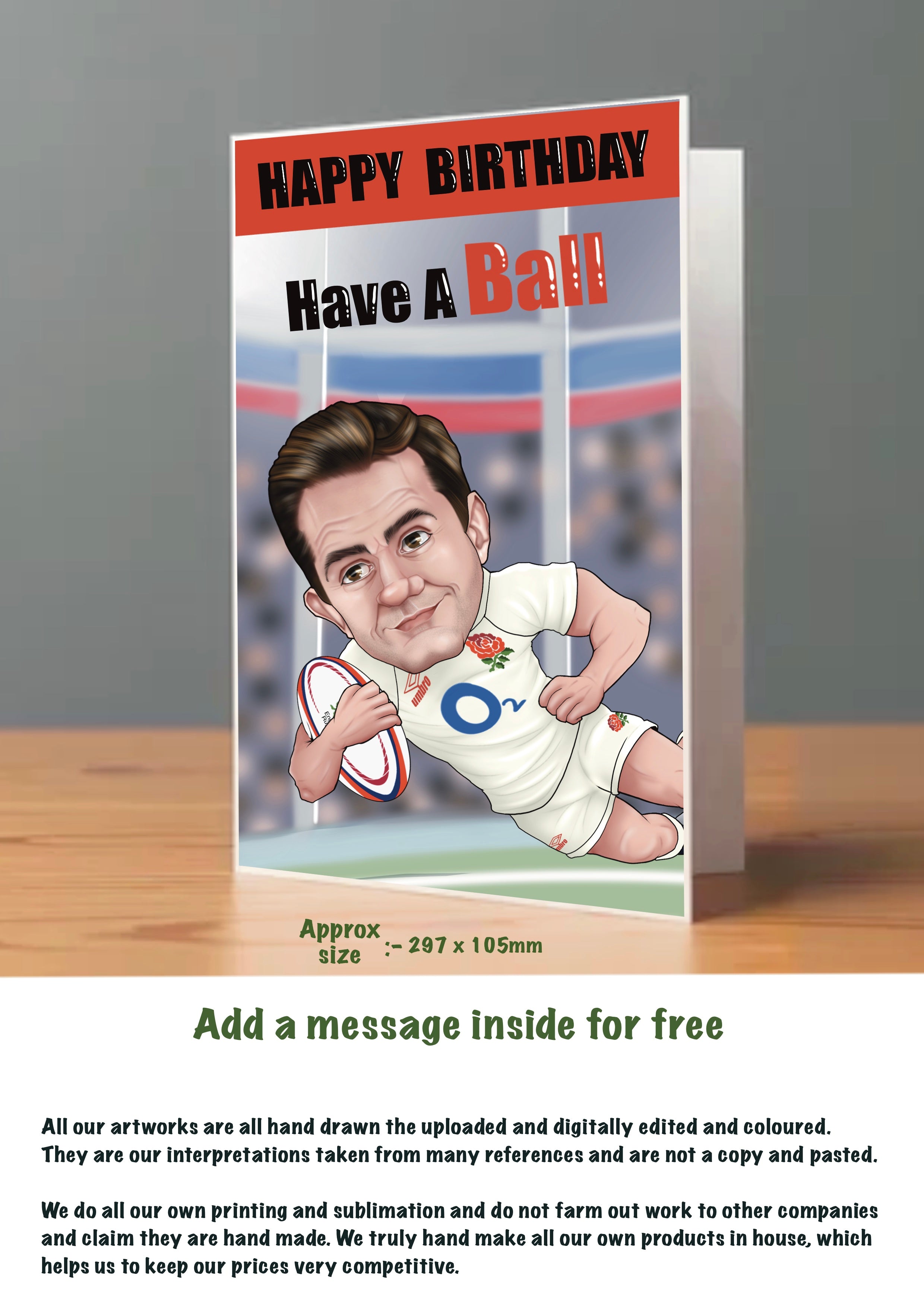Large Rugby Cards England