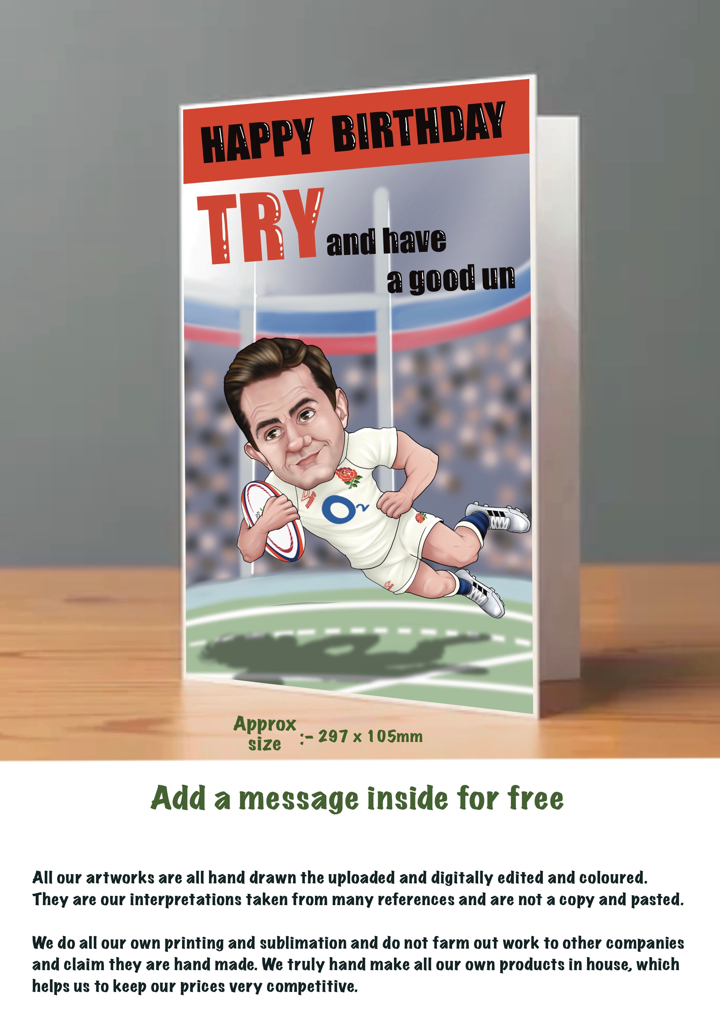 Large Rugby Cards England
