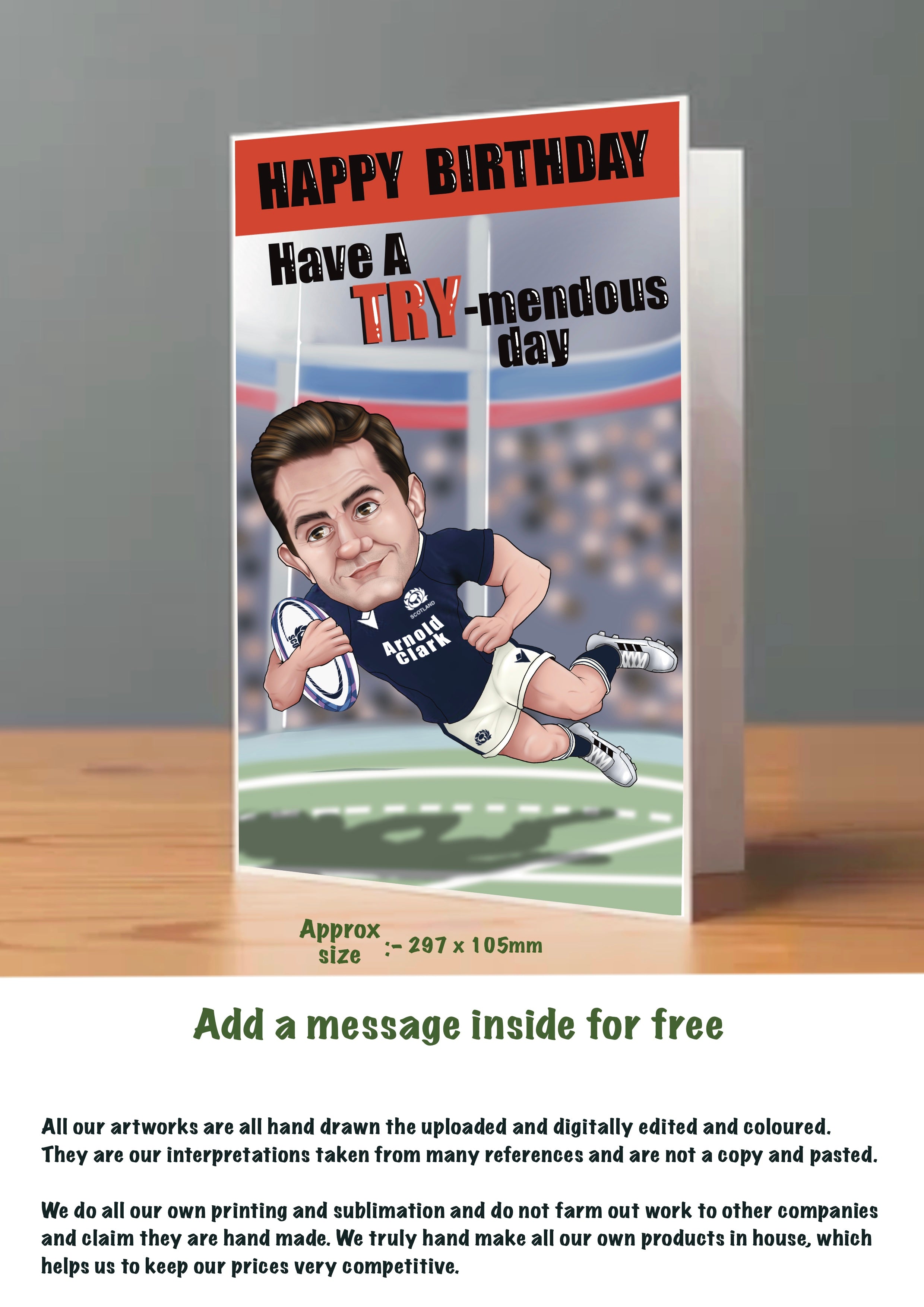 Large Rugby Cards Scotland