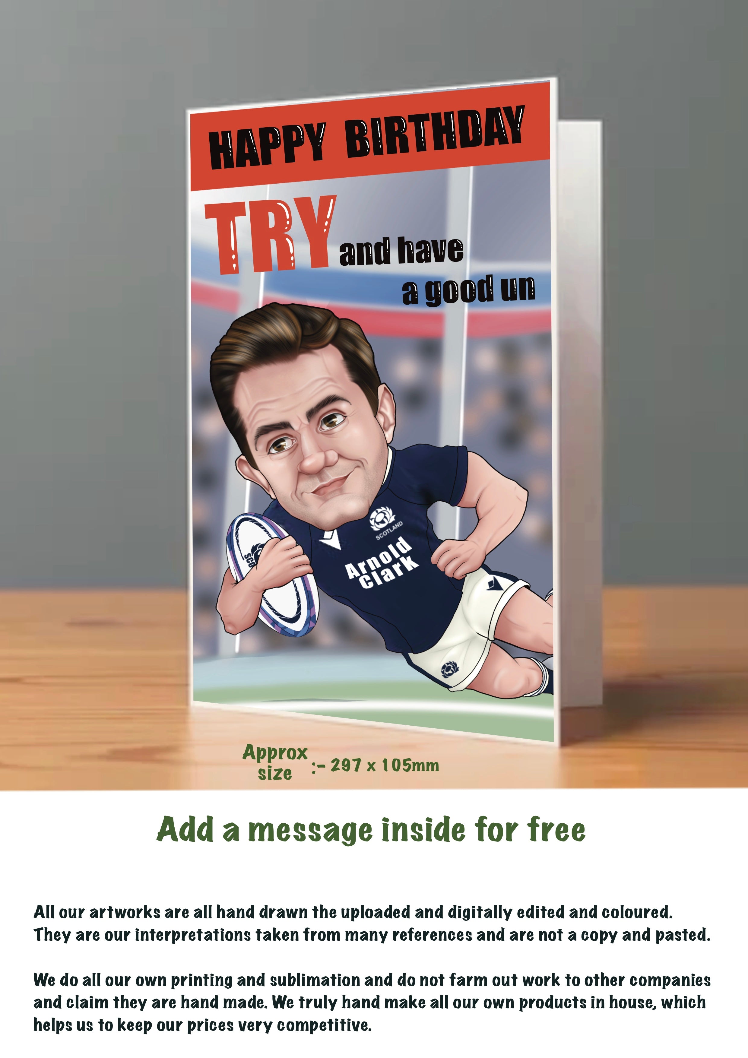 Large Rugby Cards Scotland