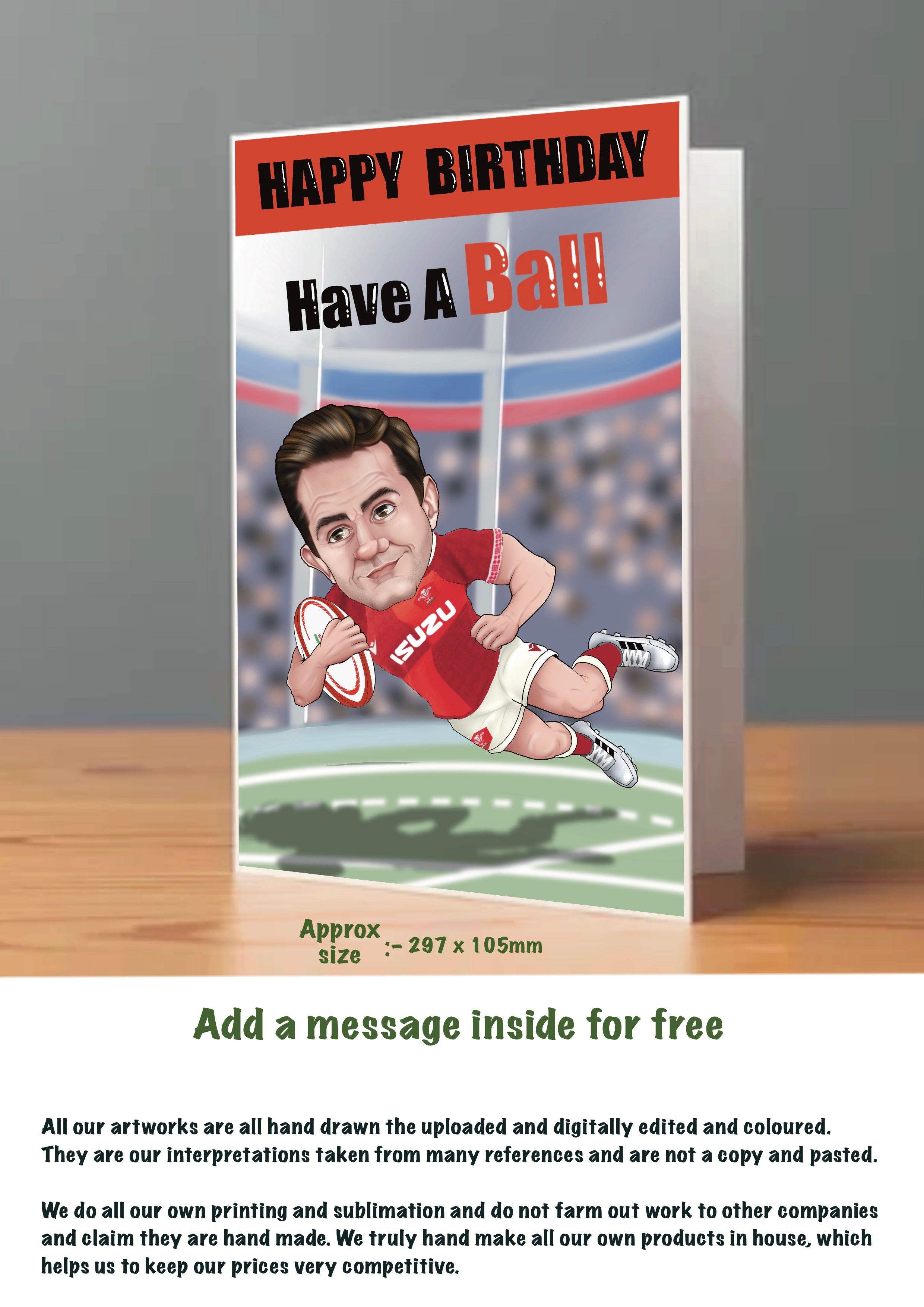 Large Rugby Cards wales