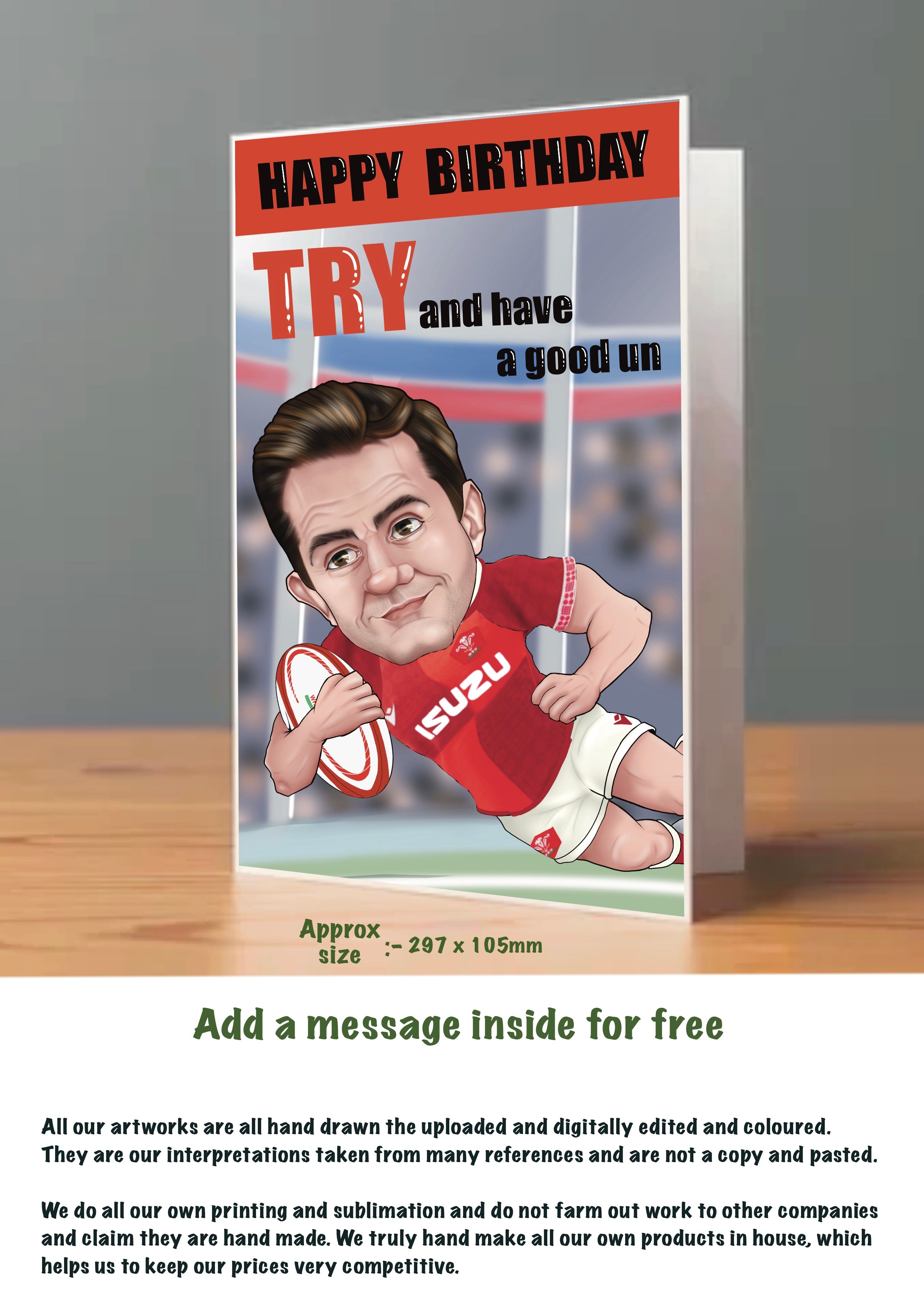 Large Rugby Cards wales