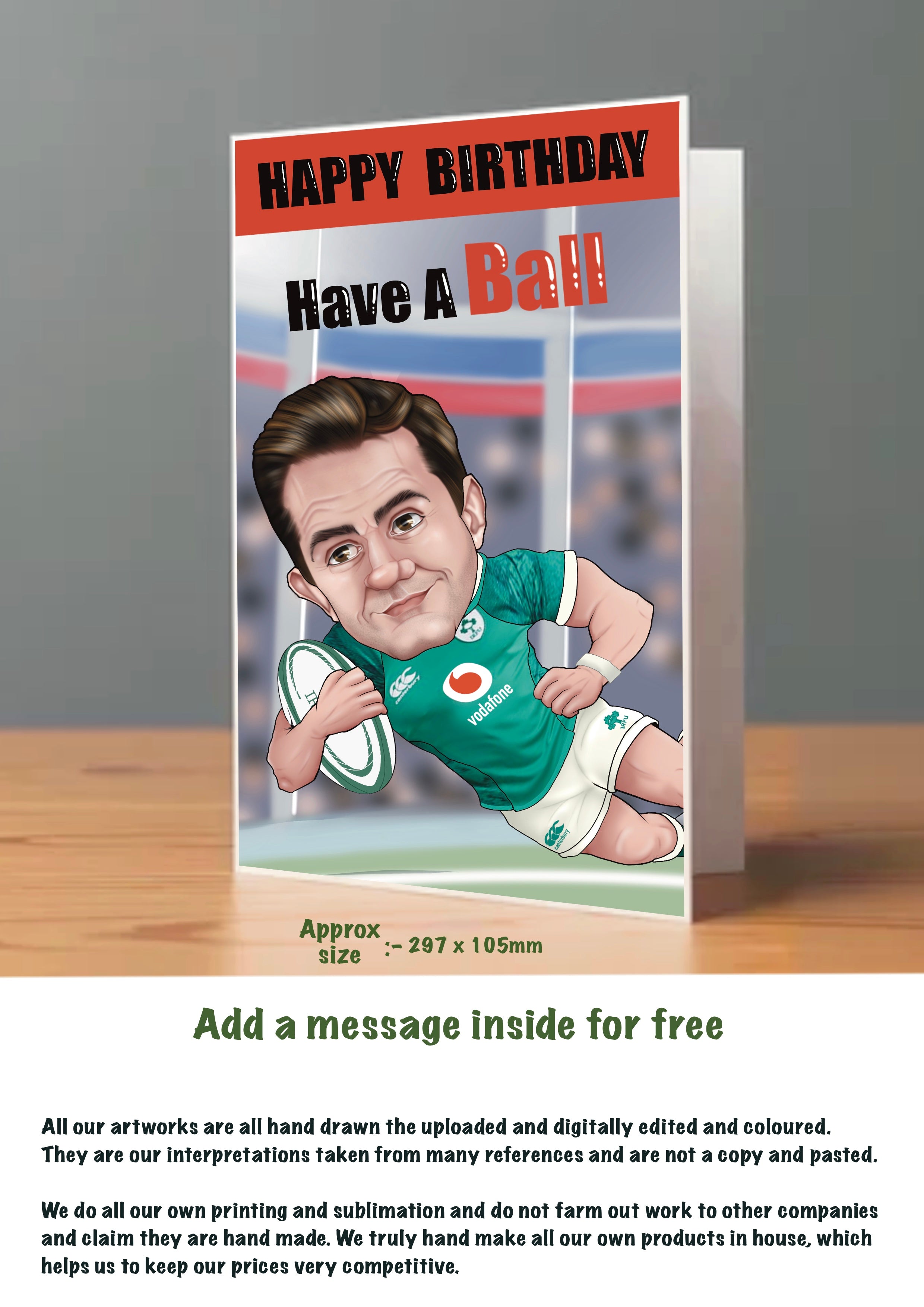 Large Rugby Cards Ireland