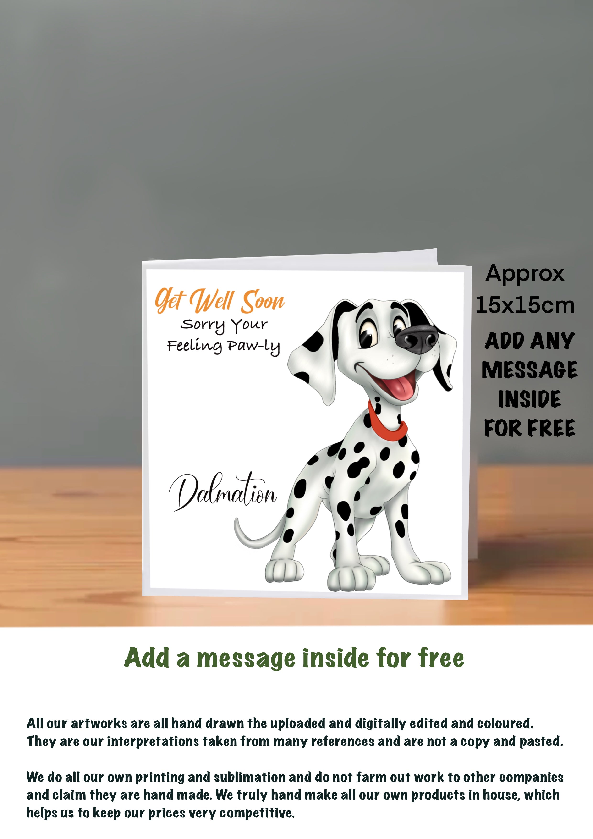 Dog Get Well Soon Cards Dalmation