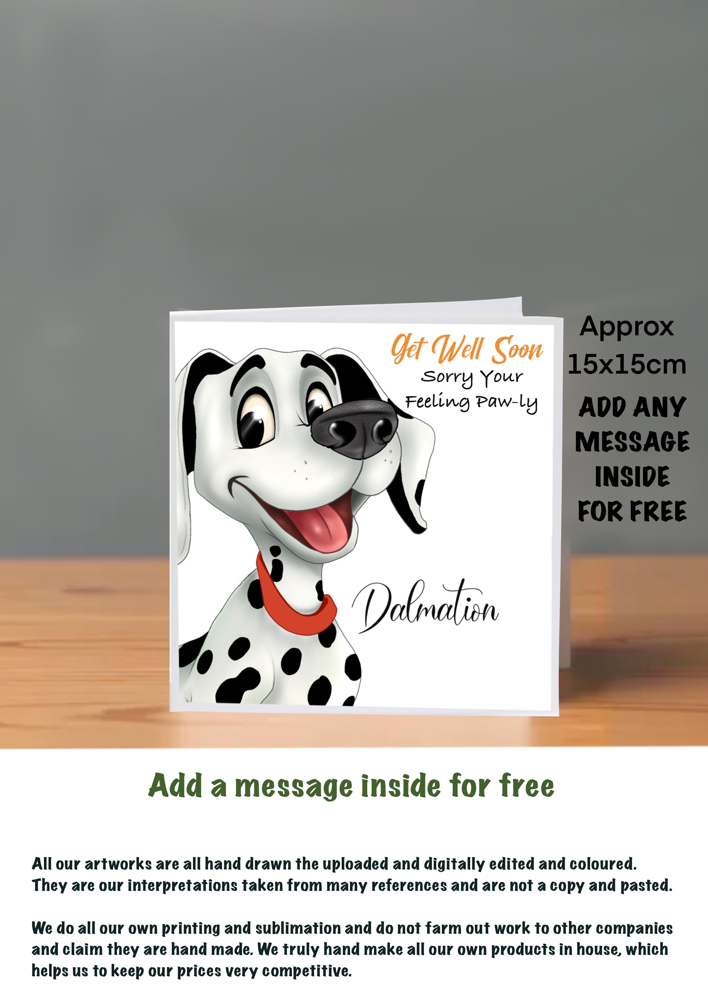 Dog Get Well Soon Cards Dalmation
