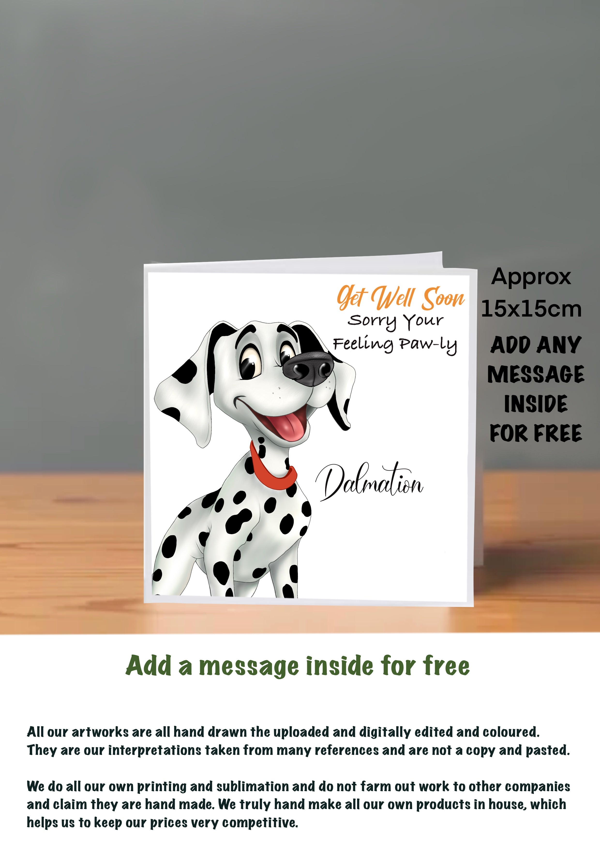 Dog Get Well Soon Cards Dalmation