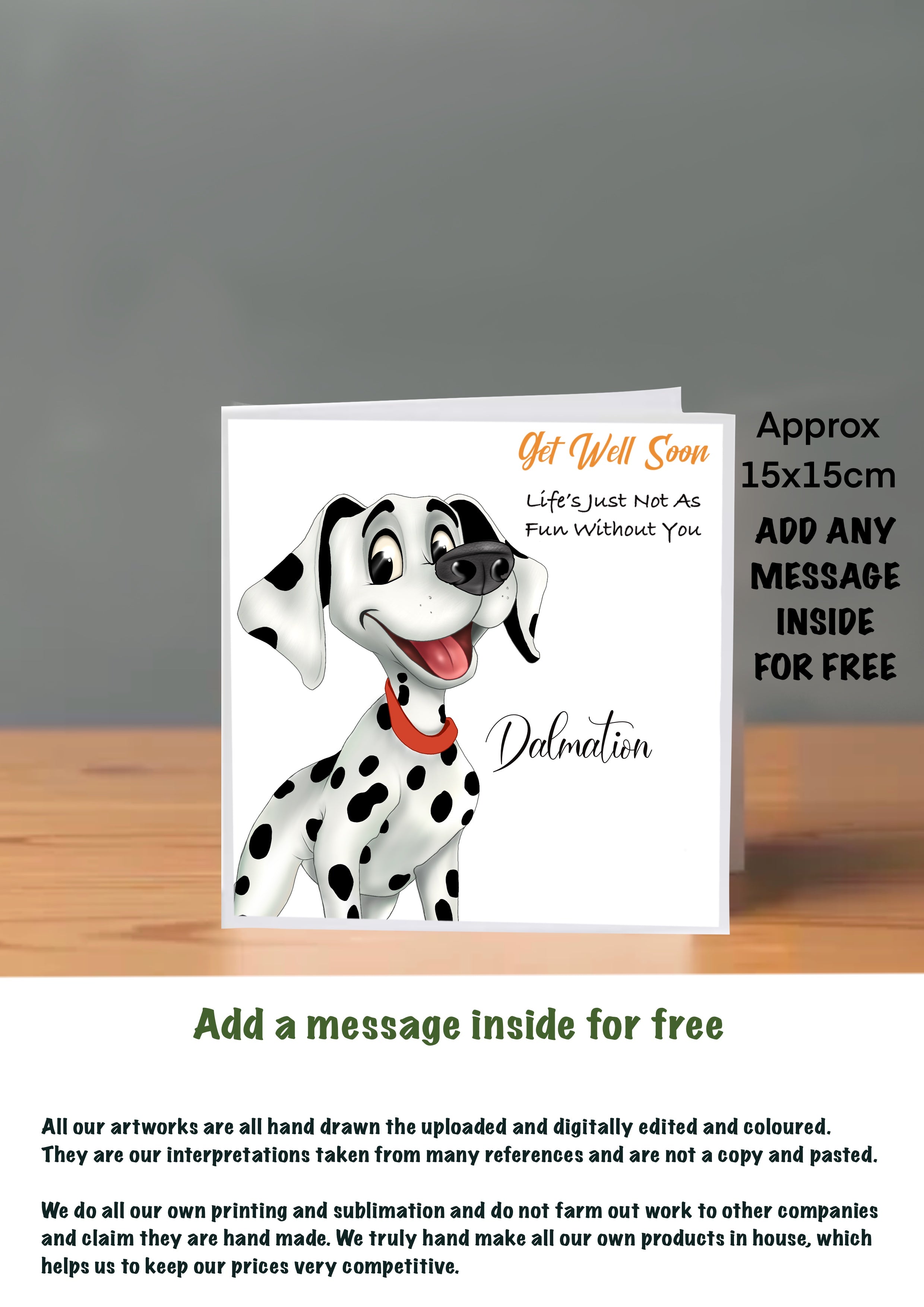 Dog Get Well Soon Cards Dalmation