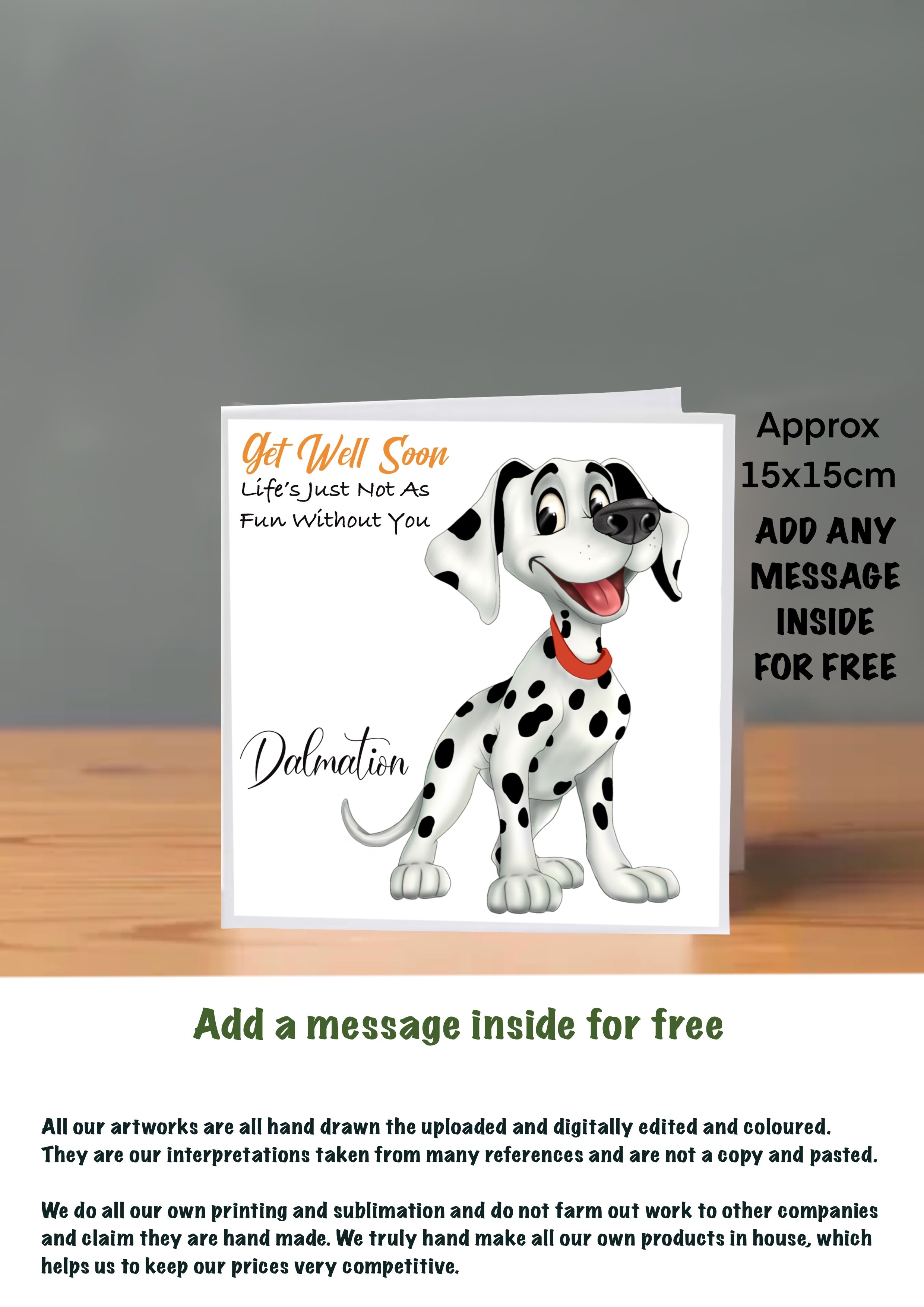 Dog Get Well Soon Cards Dalmation