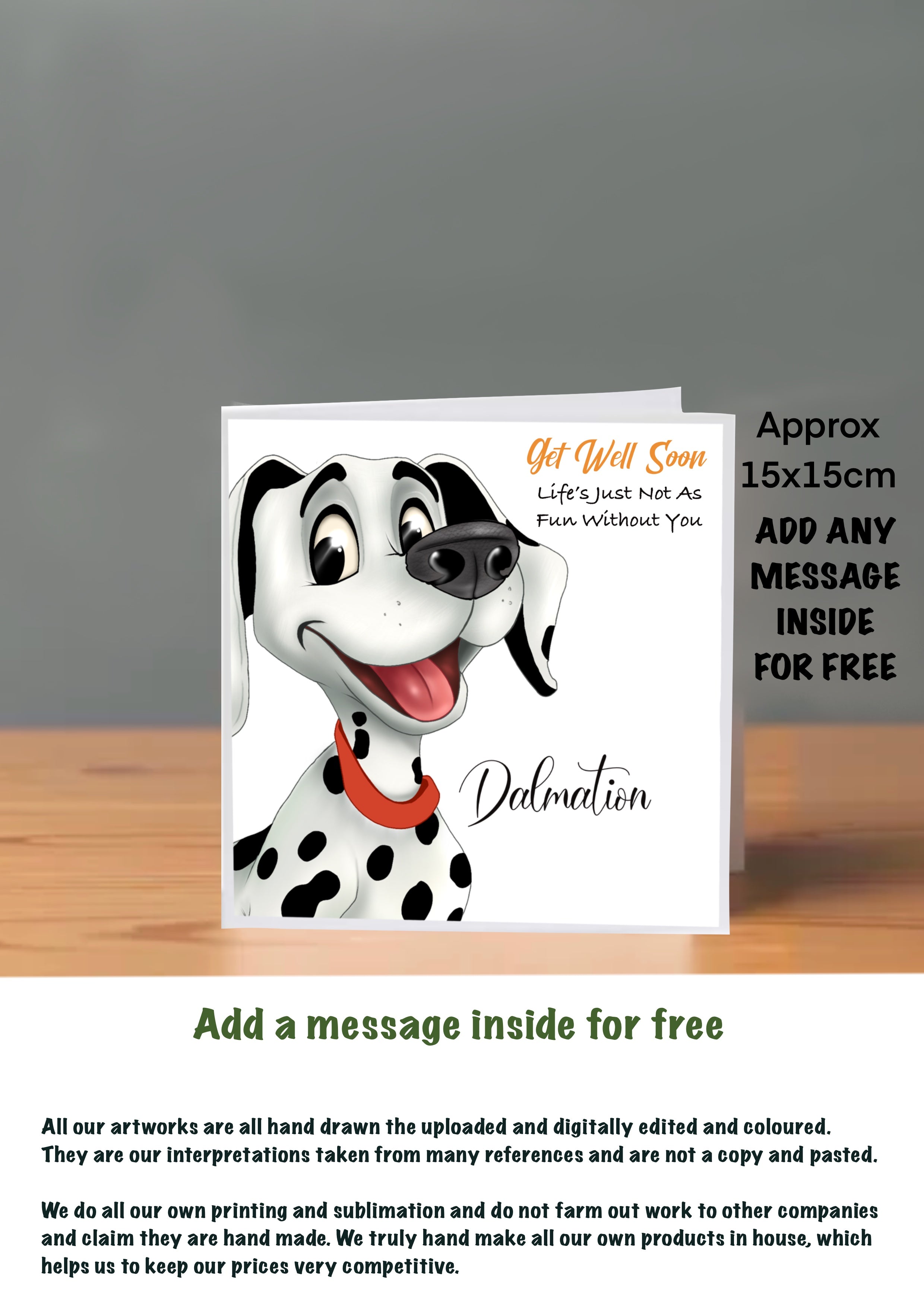 Dog Get Well Soon Cards Dalmation