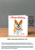 Dog Cards 15x15 Birthday Cards Corgi