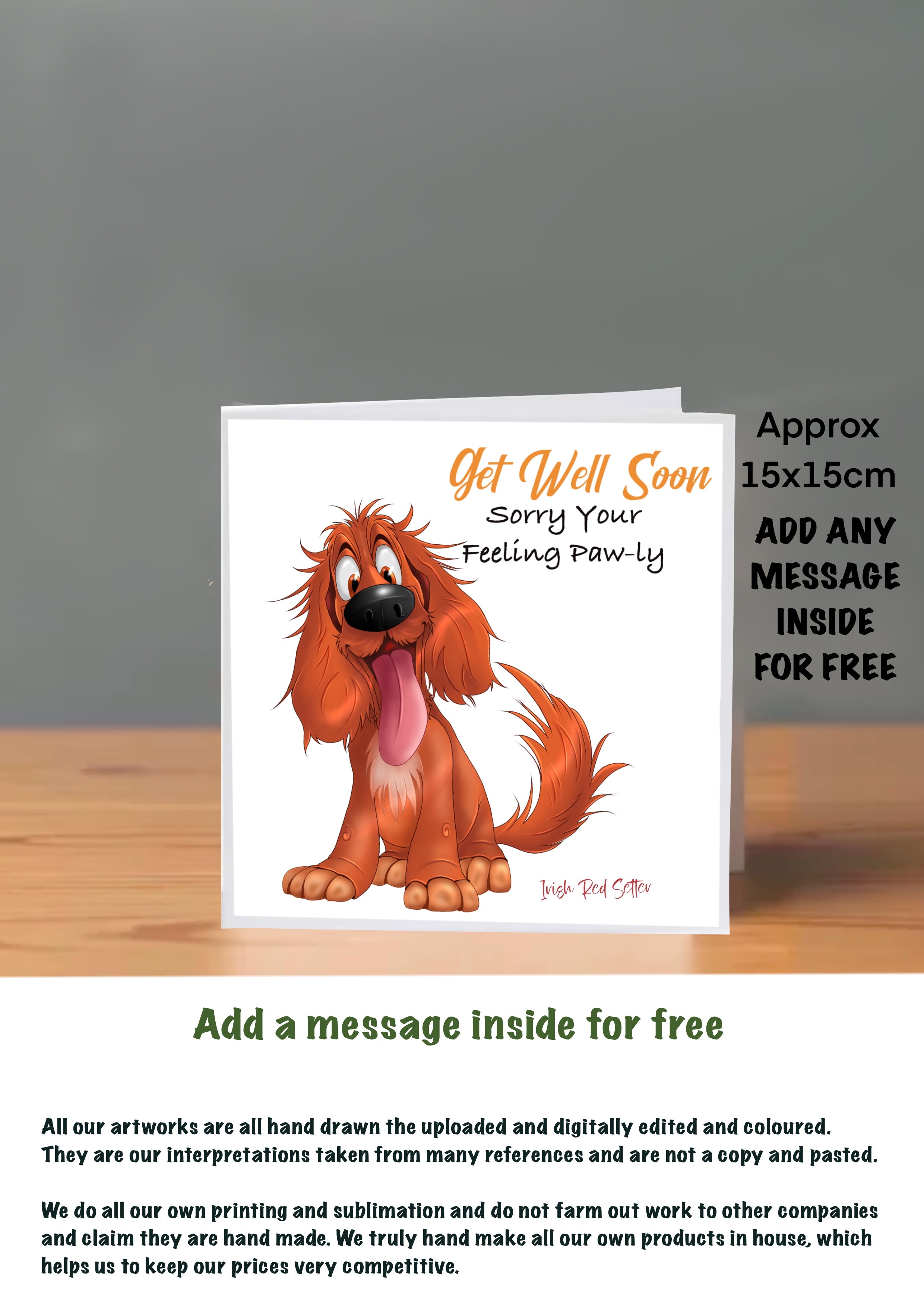 Dog Get Well Soon Cards Irish Red Setter