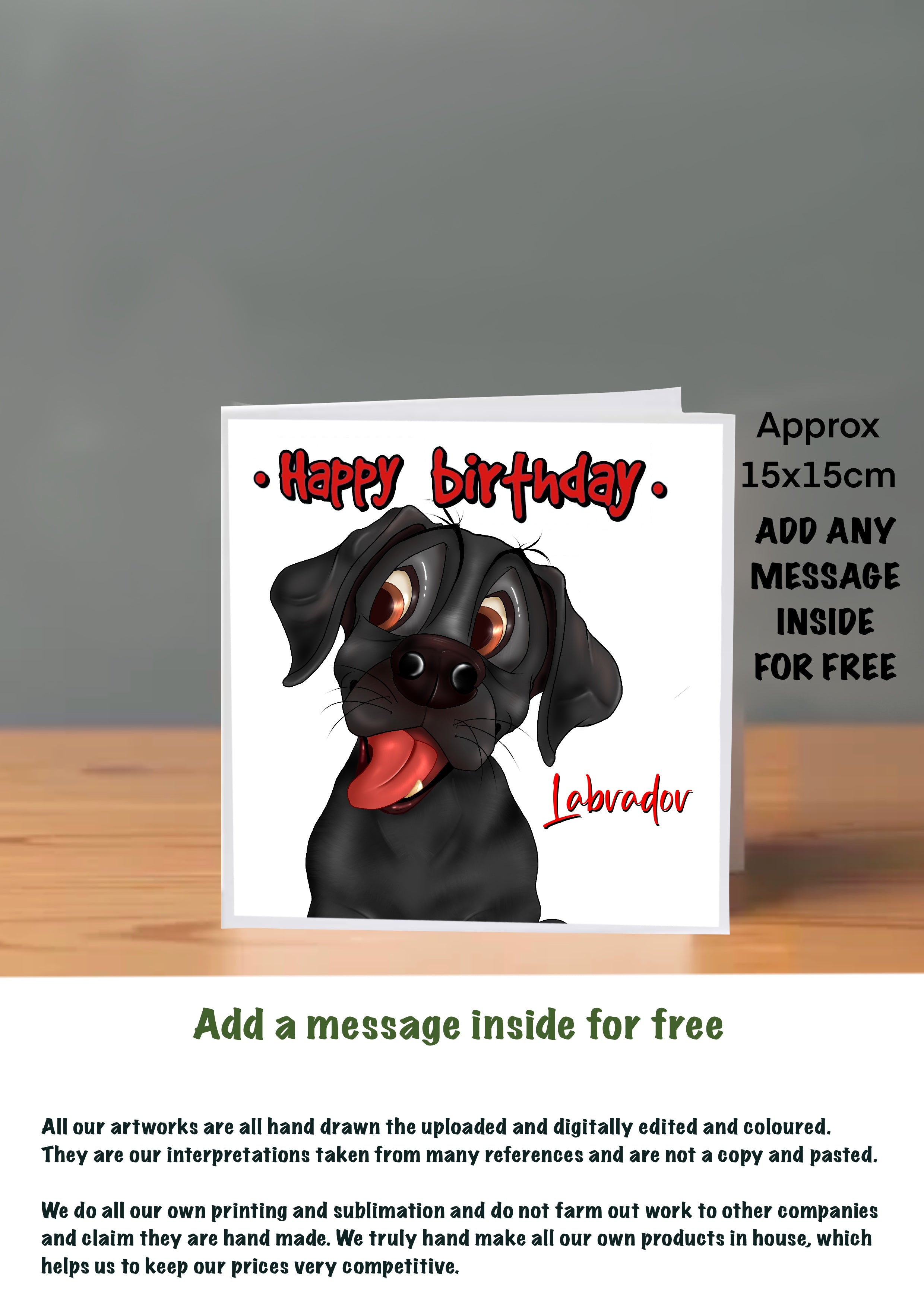 Dog Cards 15x15 Birthday Labrador