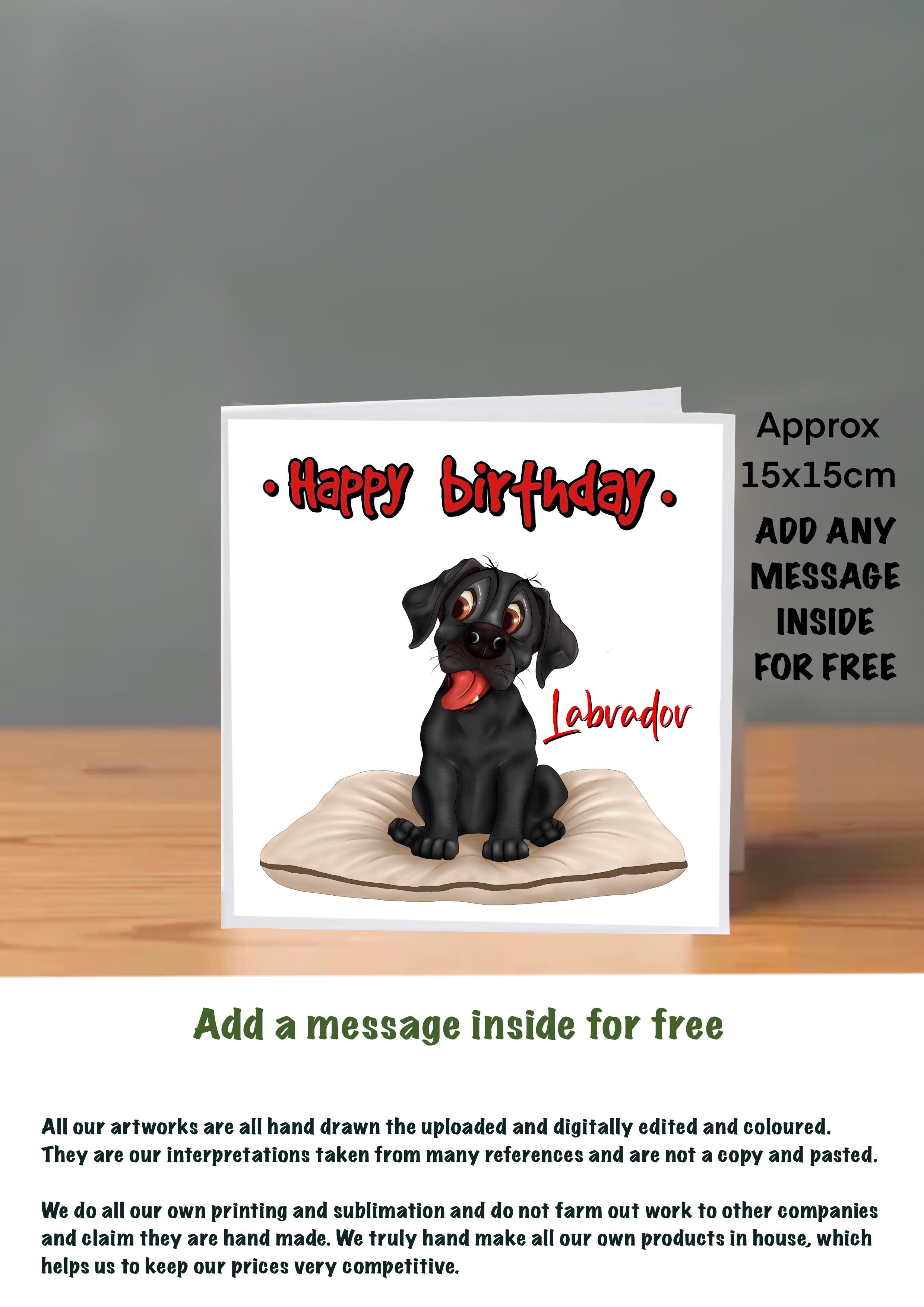Dog Cards 15x15 Birthday Labrador