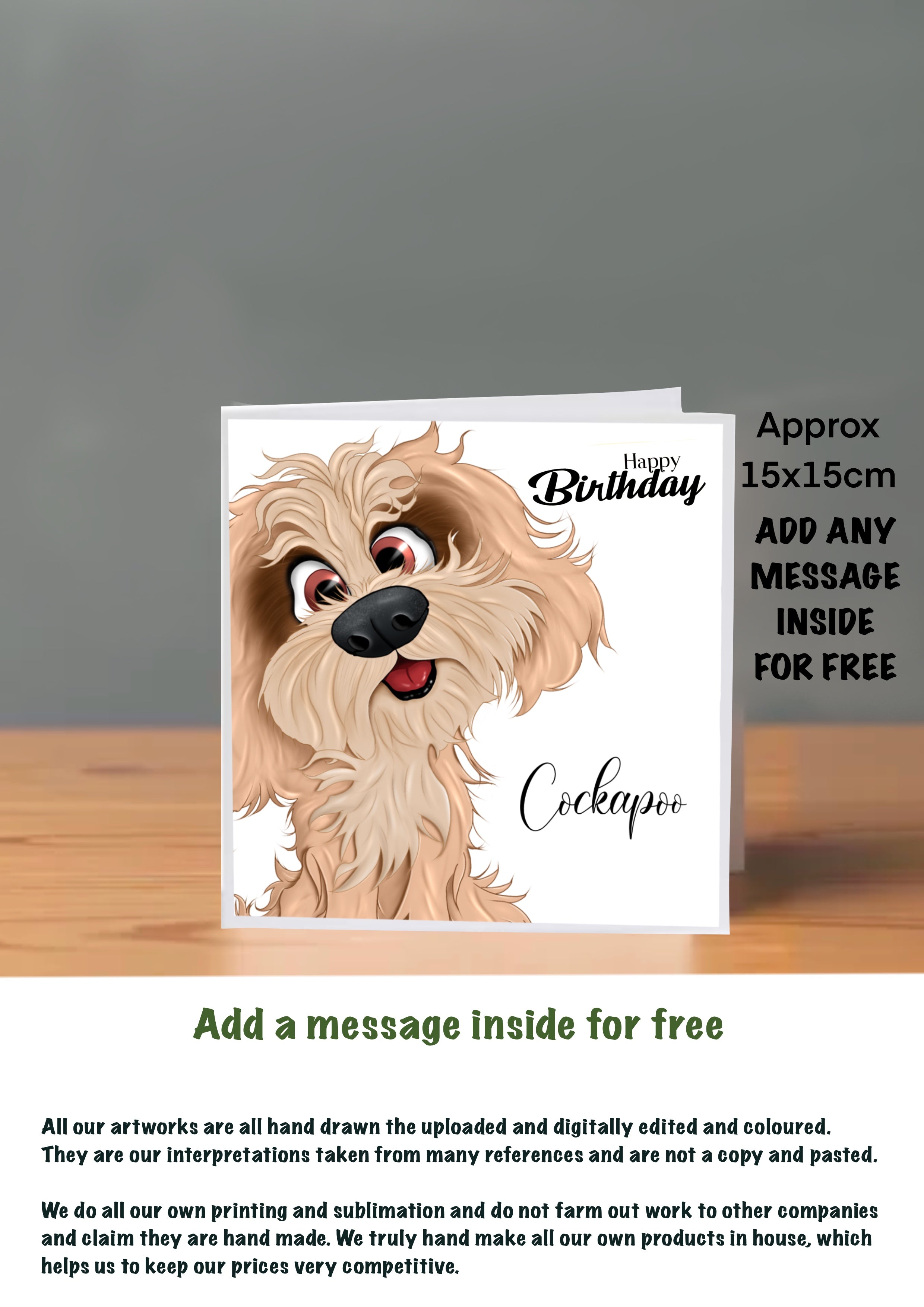 Dog Cards 15x15 Birthday Cards cockapoo
