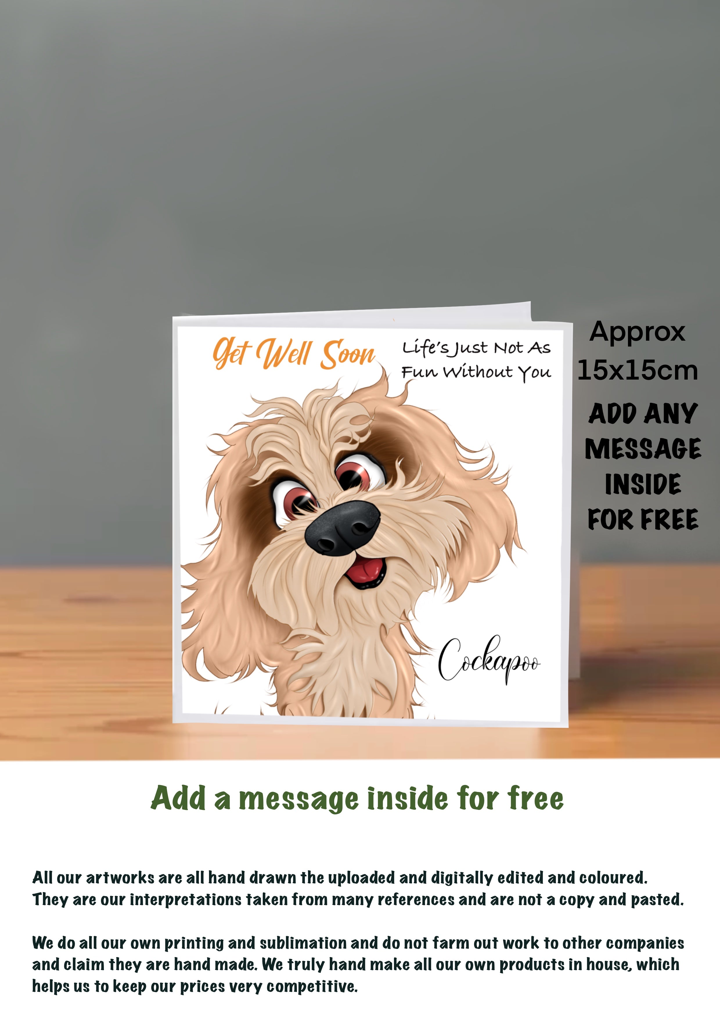 Dog Get Well Soon Cards Cockapoo