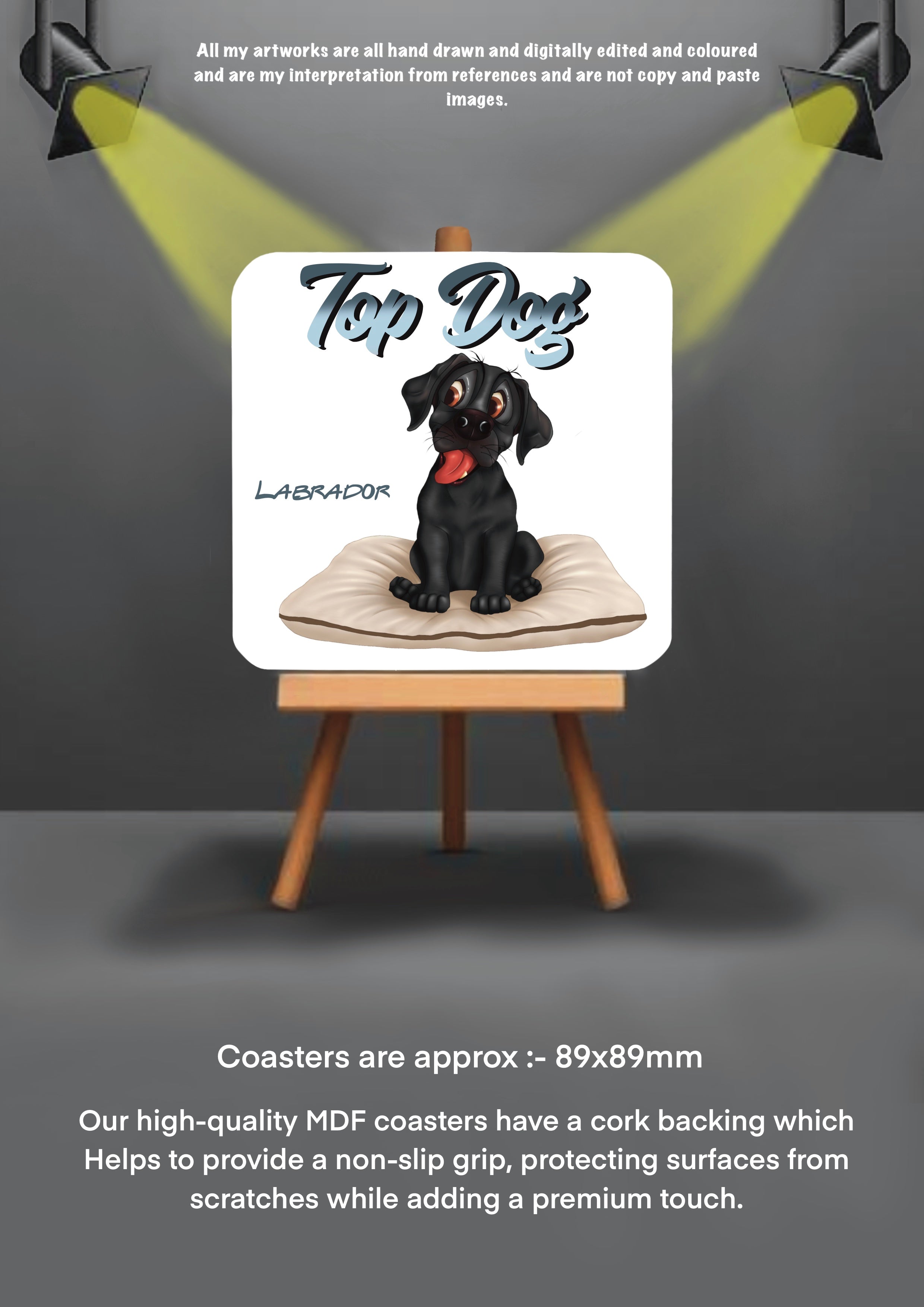 Dog Coasters Border bulldog Labrador