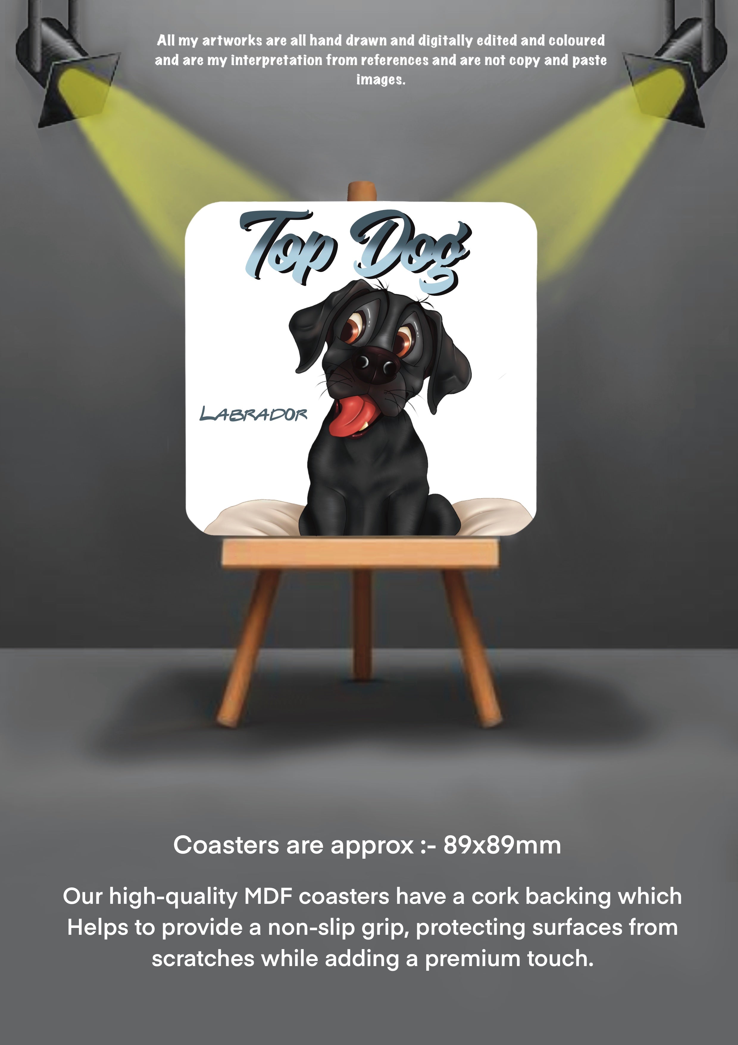 Dog Coasters Border bulldog Labrador