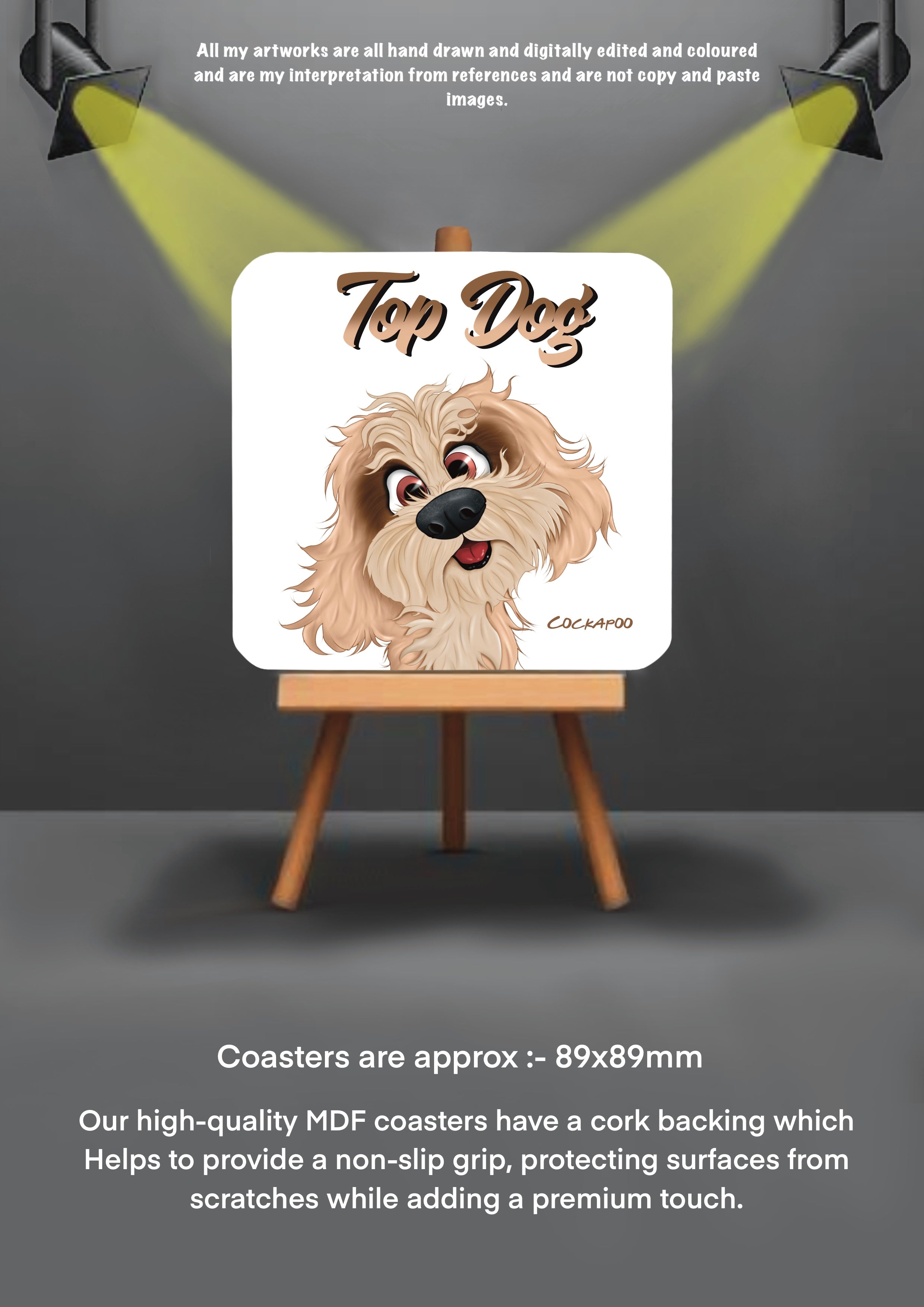 Dog Coasters Border cockapoo