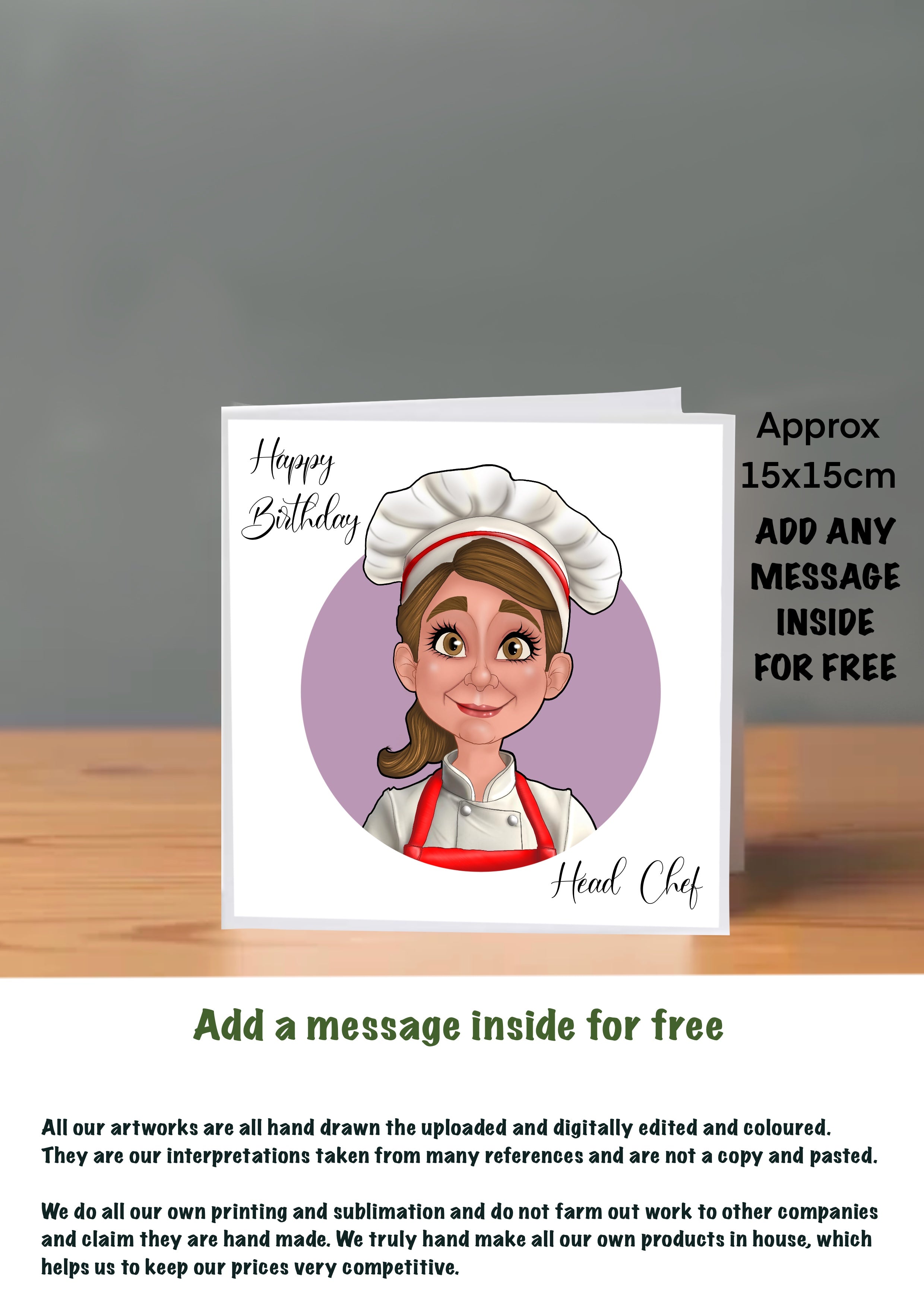 Chef Cards For Her Birthday head chef