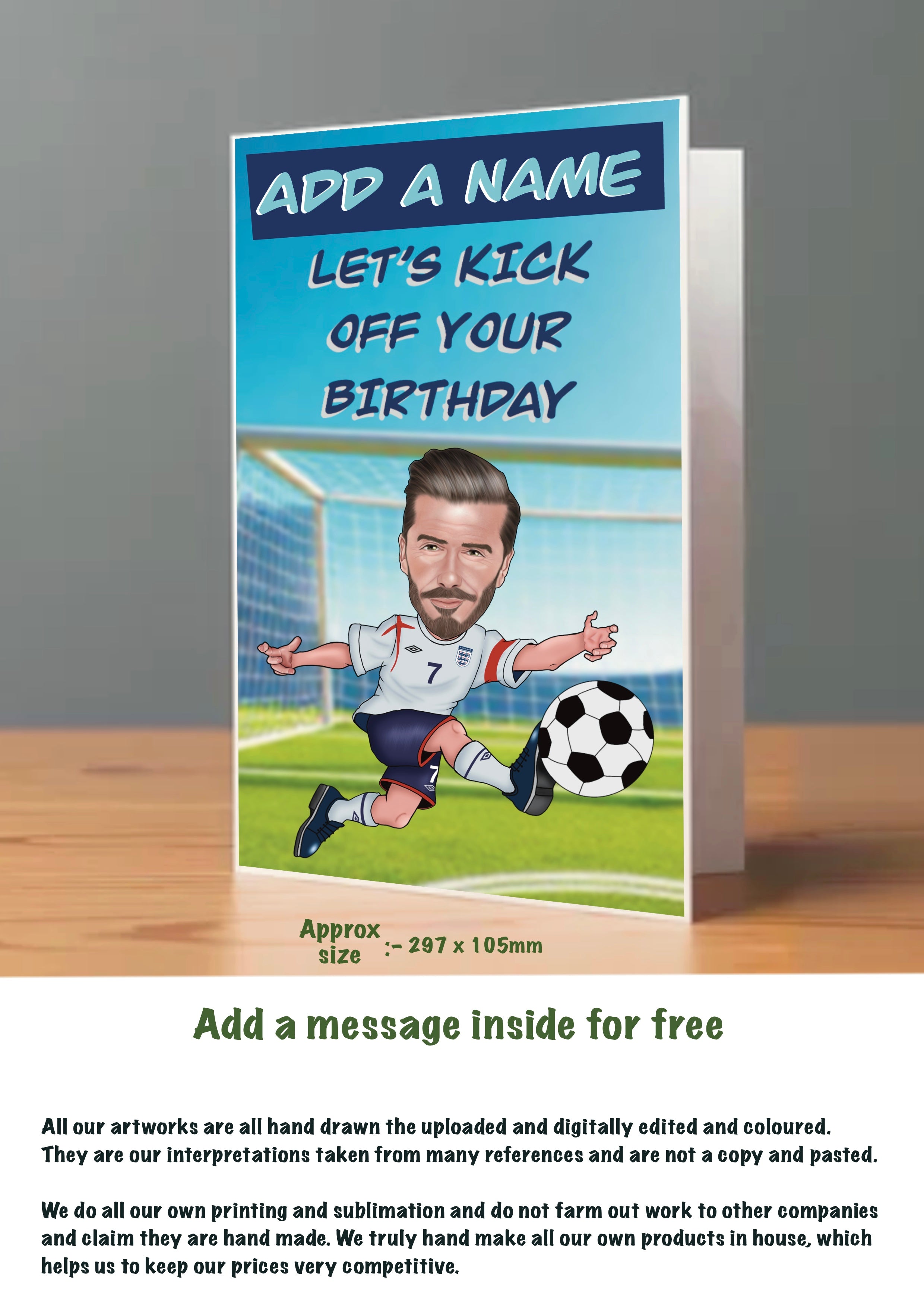 Large David Beckham Cards Football Sports