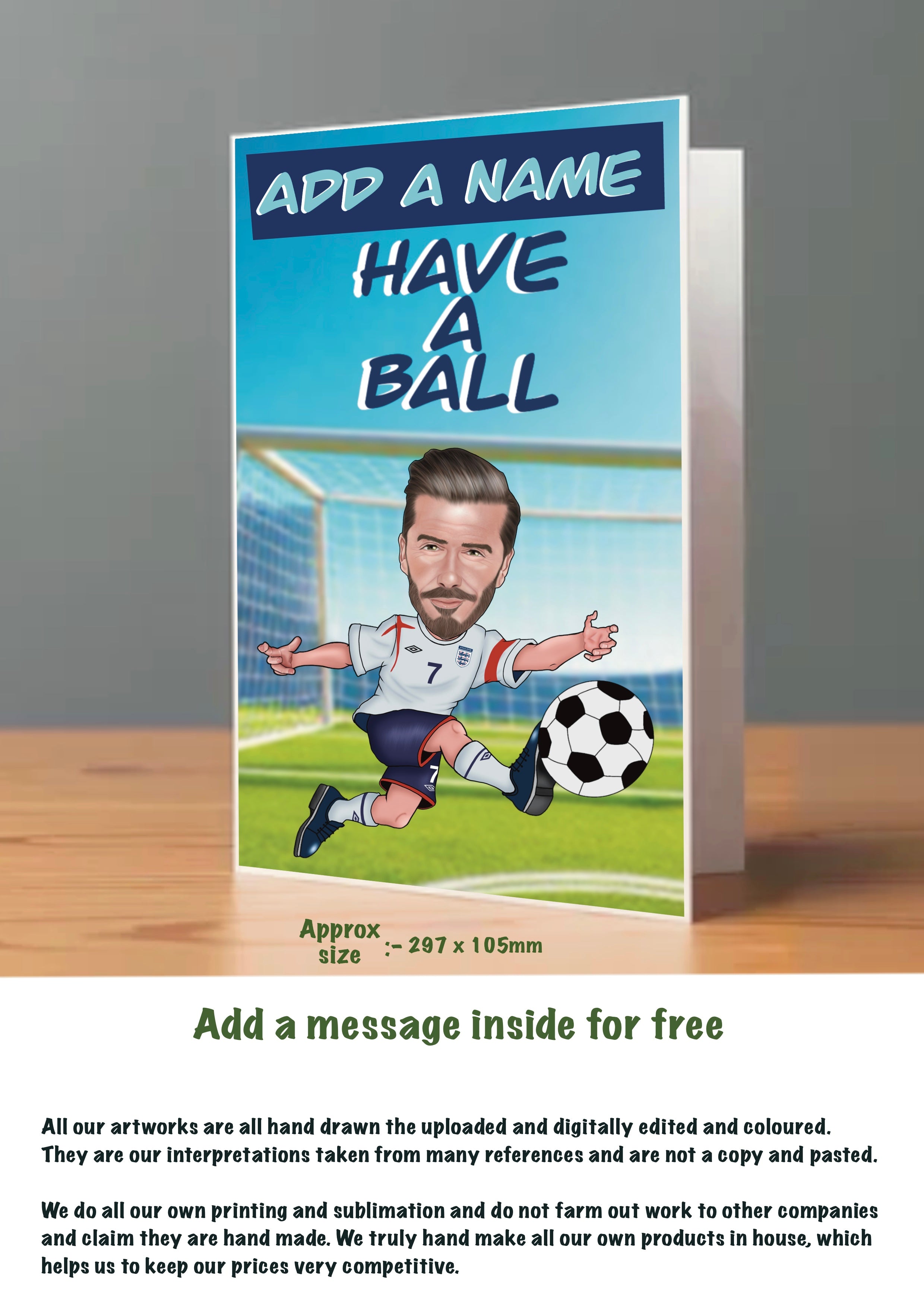 Large David Beckham Cards Football Sports
