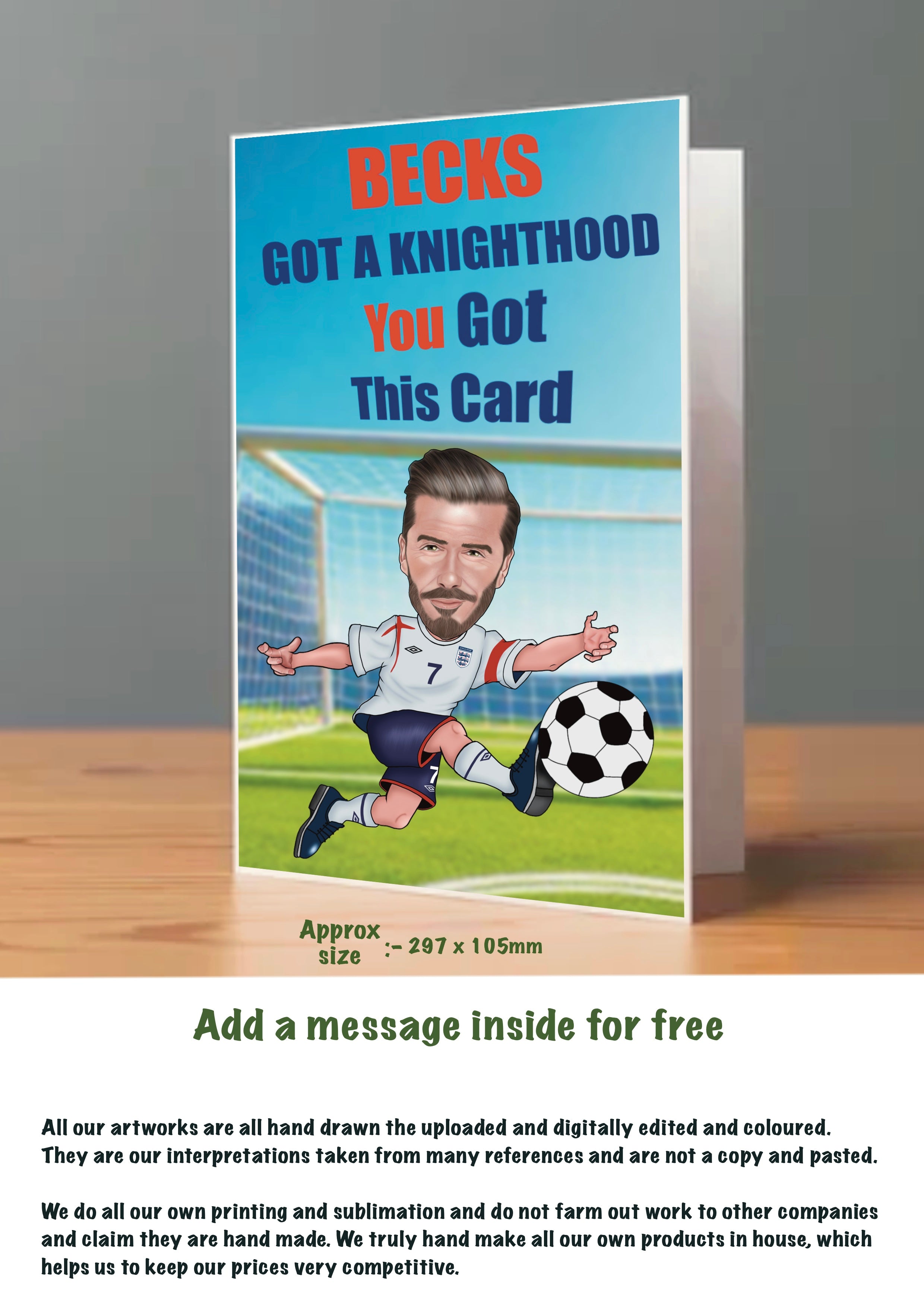 Large David Beckham Cards Football Sports